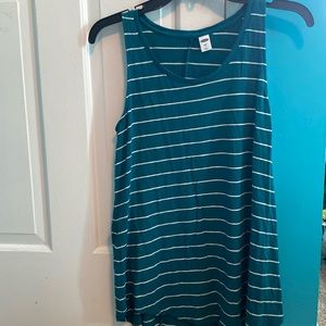 Blue striped Old Navy tank top. Small, can fit medium. Very soft, barely worn.